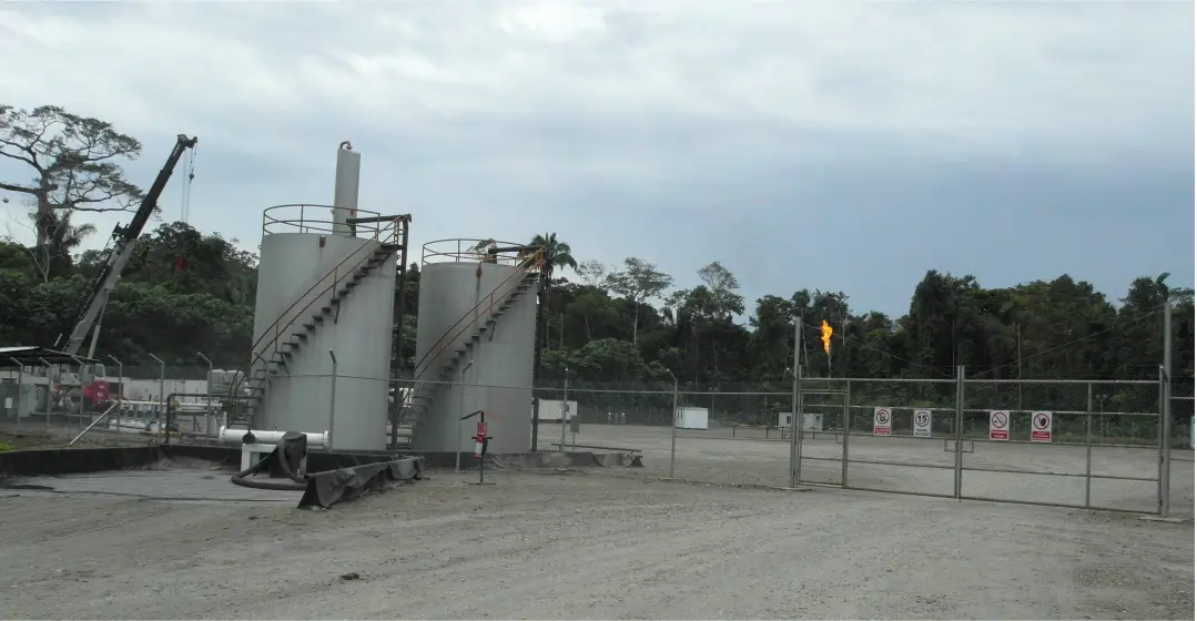 Plataforma Inchi E y accesos del Bloque PIBH en la Amazonía ecuatoriana